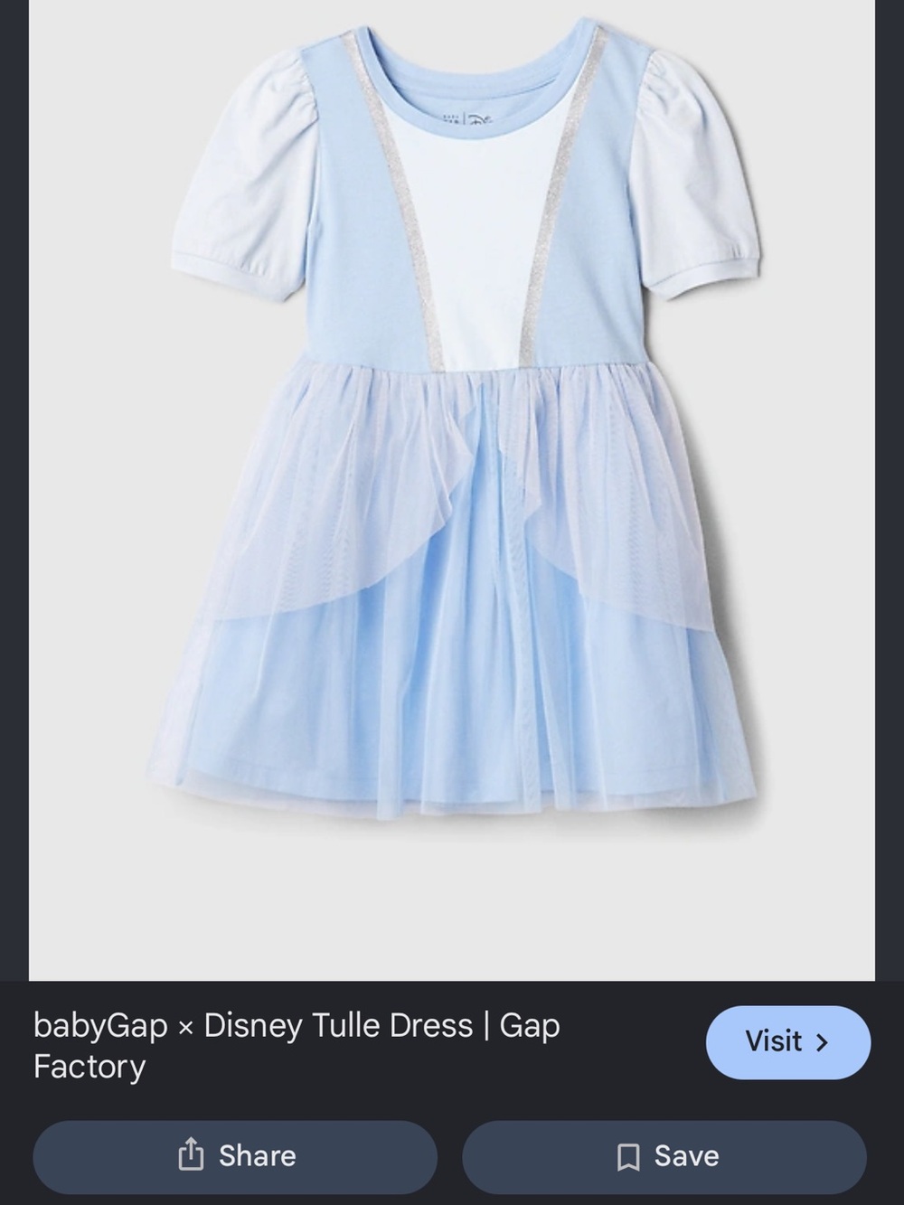 GAP Light Blue and White Tulle Princess Dress
